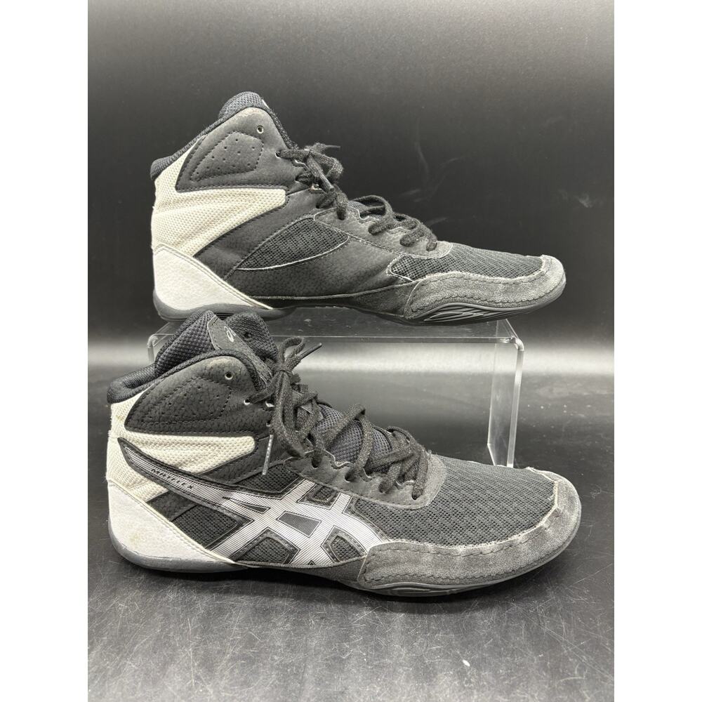 ASICS Matflex 6 Wrestling Shoes Mens Size 8 Black Silver White 1081A021